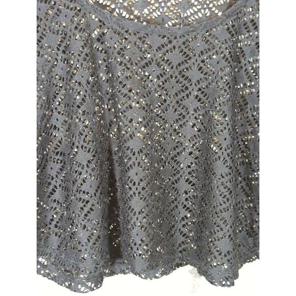 Grass Collection Top‎ Woman's Medium Black Lace Crochet Sheer Cropped Y2K - Picture 2 of 6